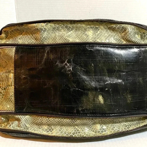 Vintage reign black & sparkling snake print handbag - Picture 7 of 13